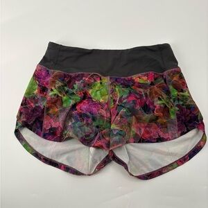 Lululemon Speed Up LR Lined Short Vivid Floral running workout Tone Multi size 4